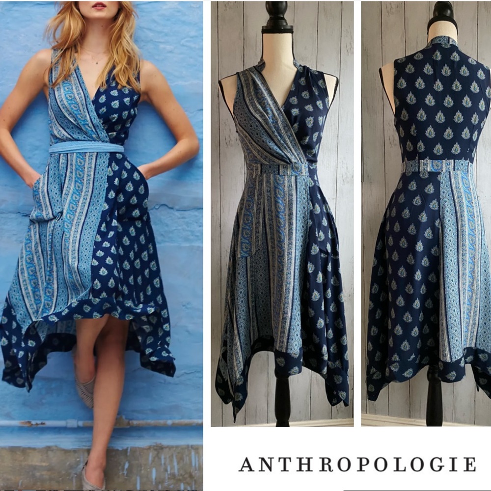 NWOT Anthropologie Paisley Printed Handkerchief Dress - Picture 1 of 15